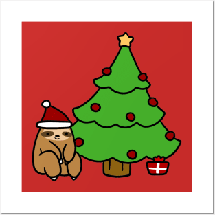 Christmas Tree Sloth Posters and Art